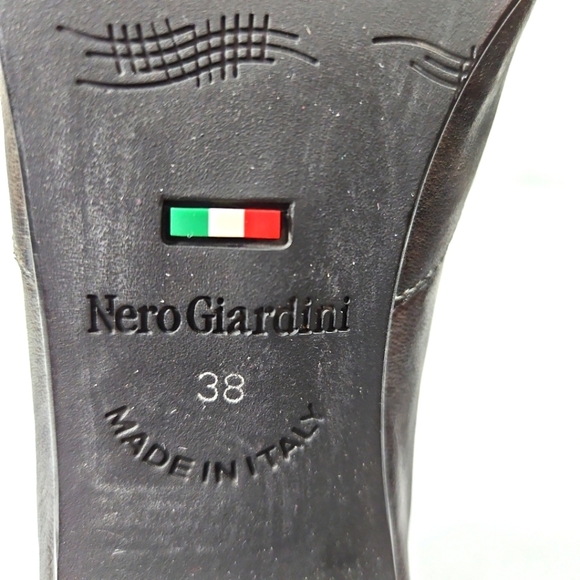 Nero Giardini Black Leather Womens Ankle Boots Size 38 EU Size 8 US - Picture 2 of 7